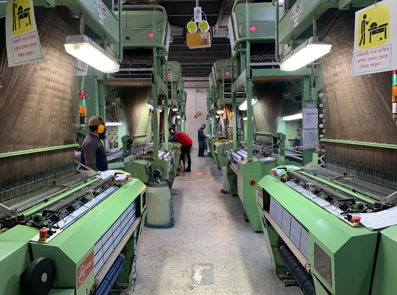 Textile production process editorial image