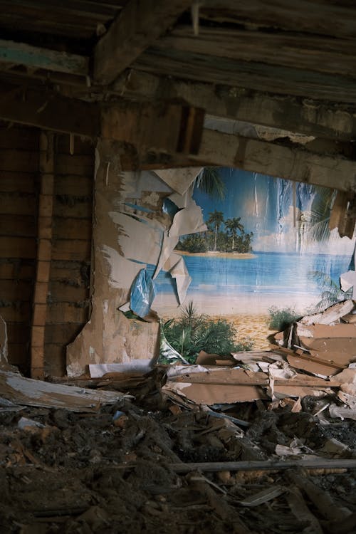 Cracked Wall in Abandoned Building