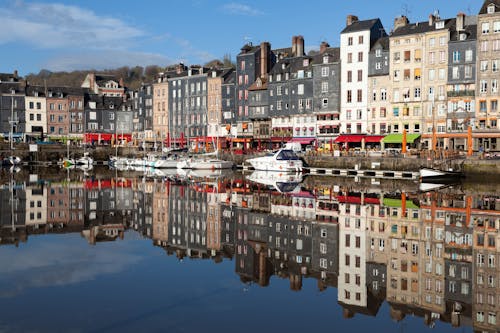 Motorboats Moored in City