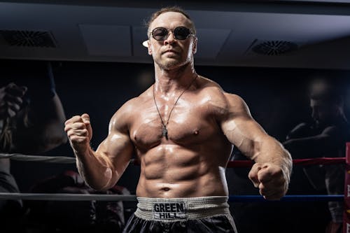 Muscular Men Standing Standing in Boxing Ring