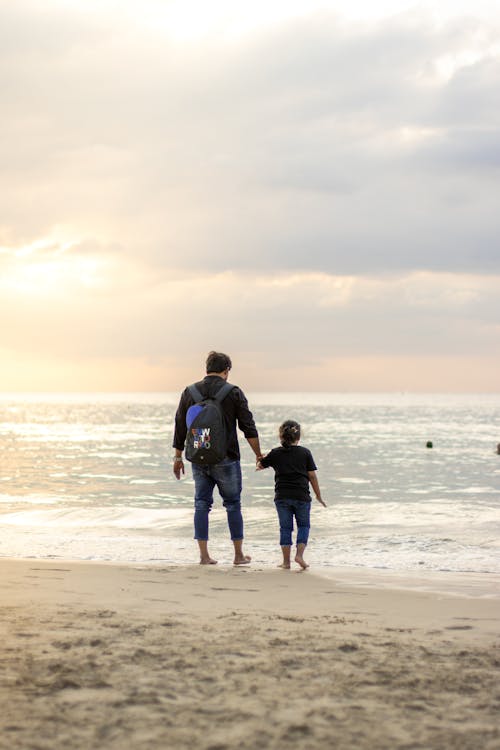 Father with Daughter on Beach