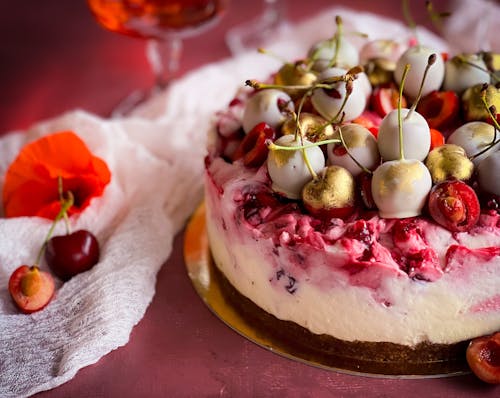 White Chocolate Cheesecake With Cherry Jam