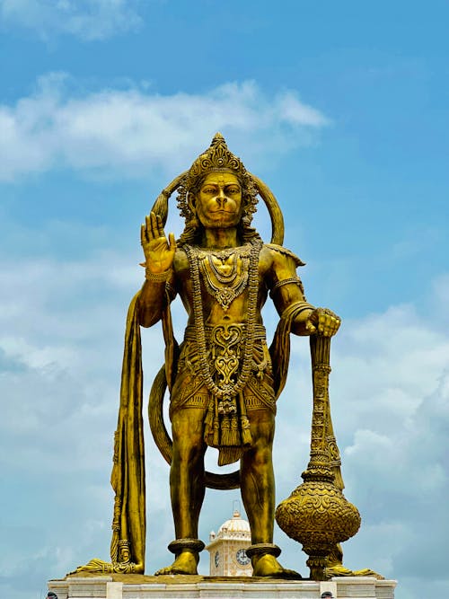 Golden Statue in Hindu Temple in Sarangpur