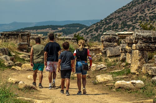 Tourists among Ancient Ruin
