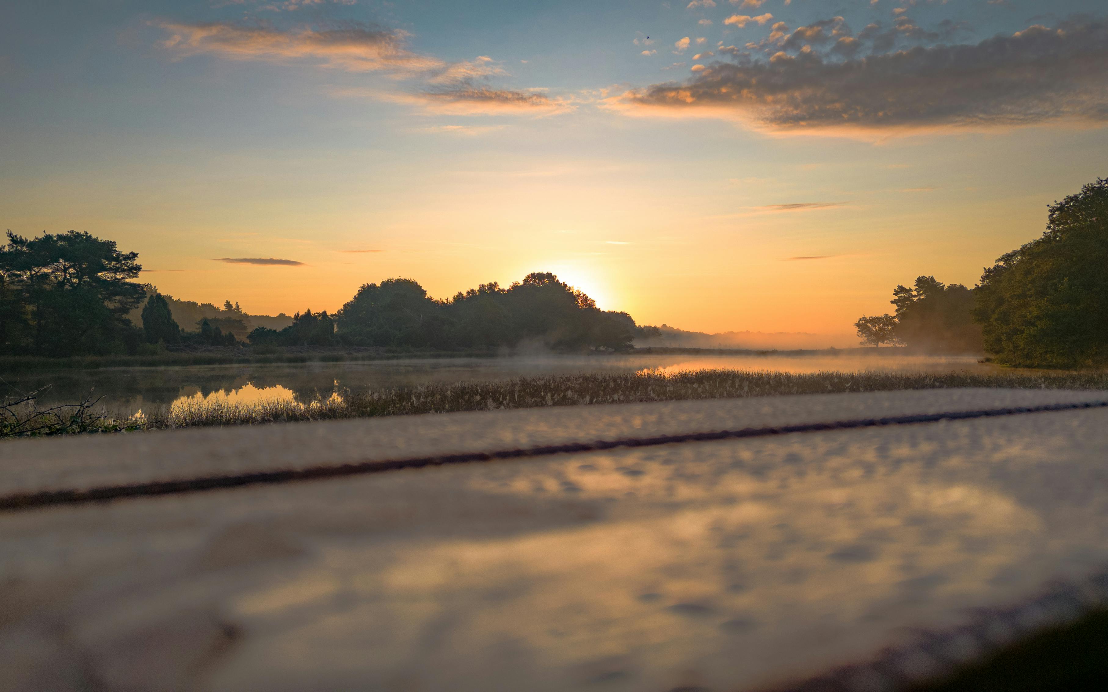 sunset over lake