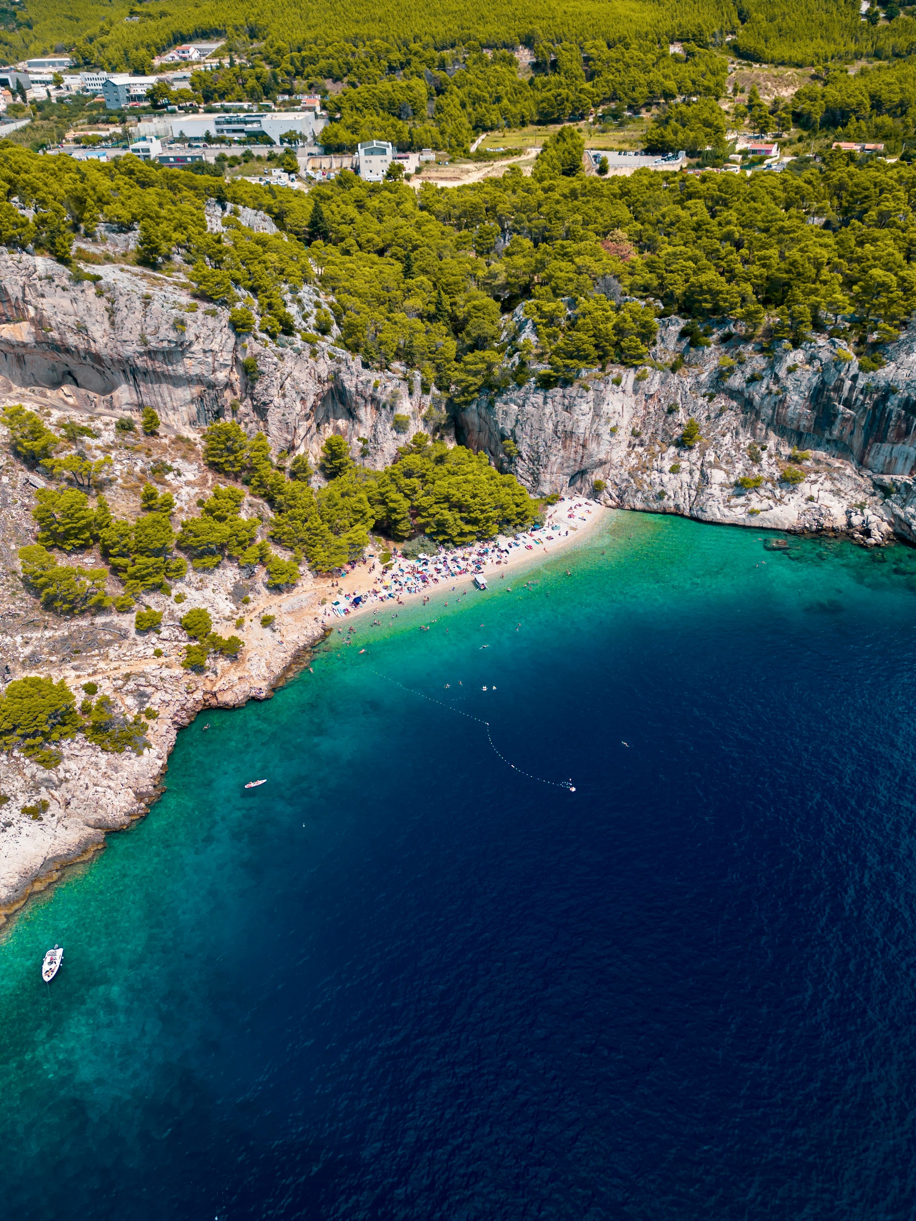 Aerial View of a Scenic Bay · Free Stock Photo