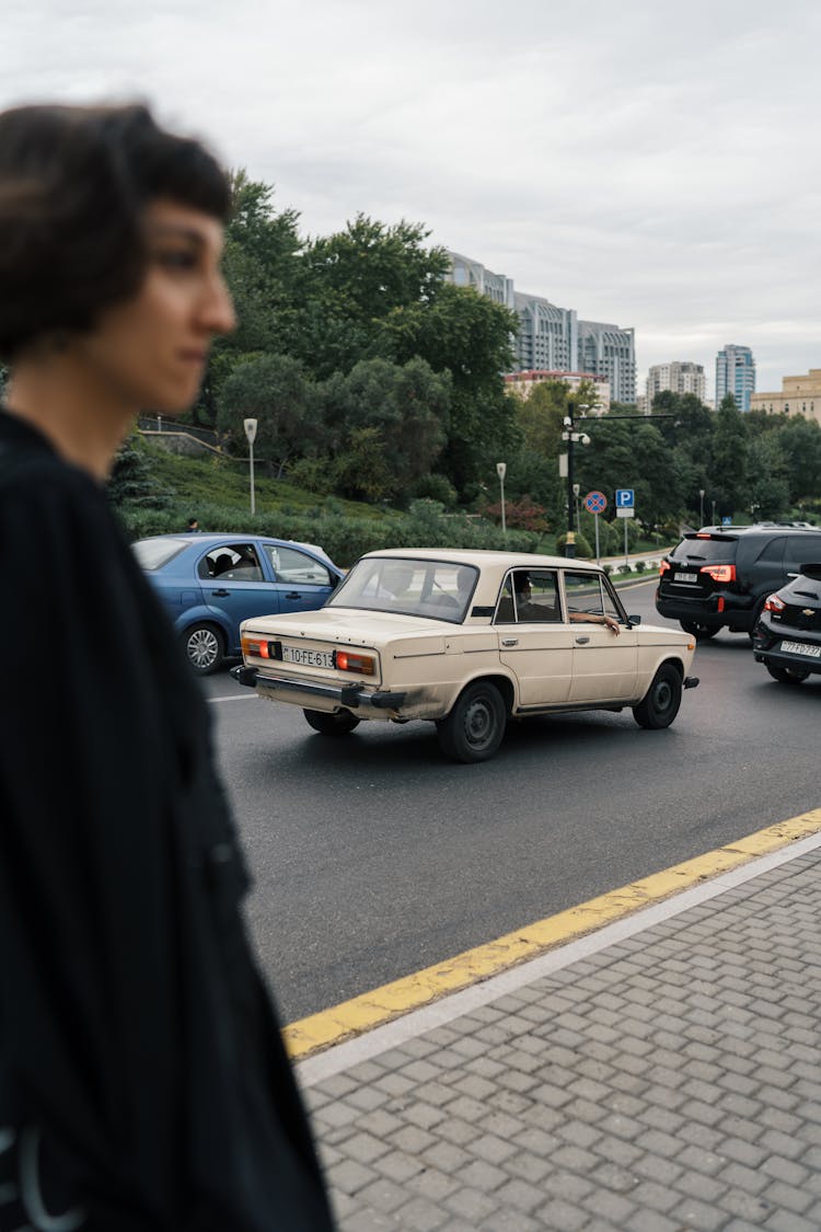 Vintage Car On City Street