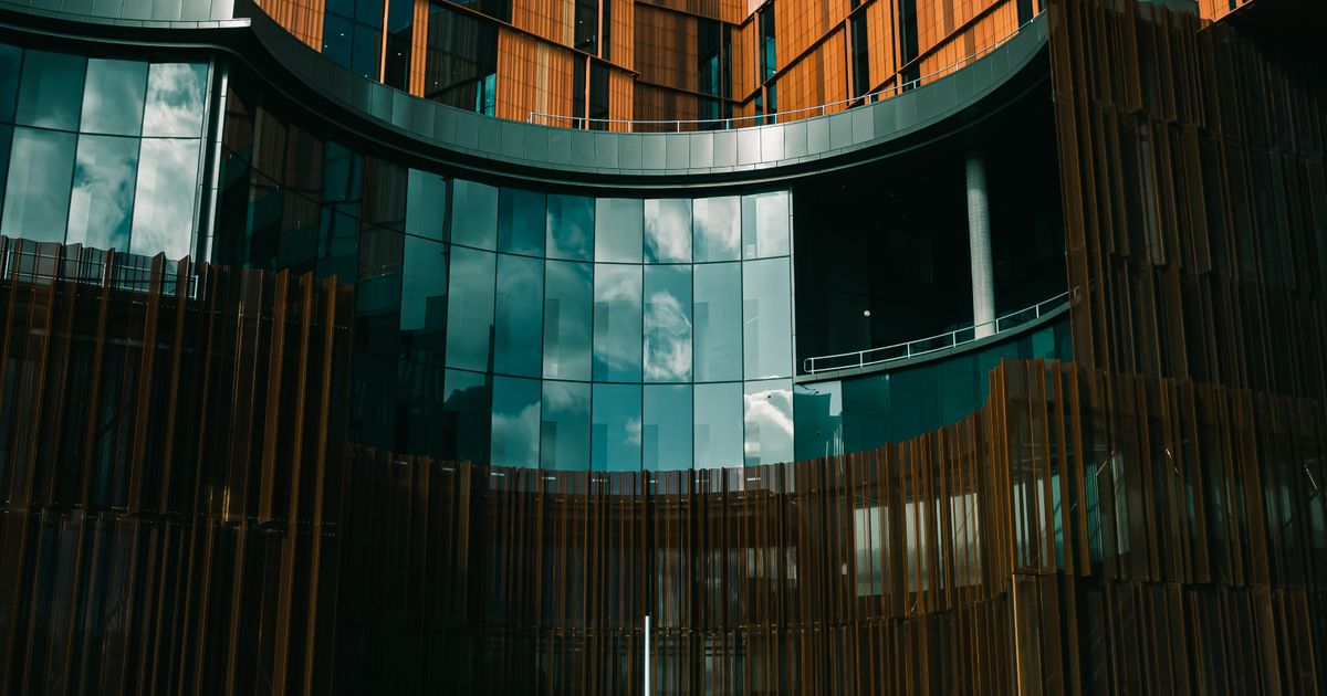 Modern architectural facade of a heart hospital