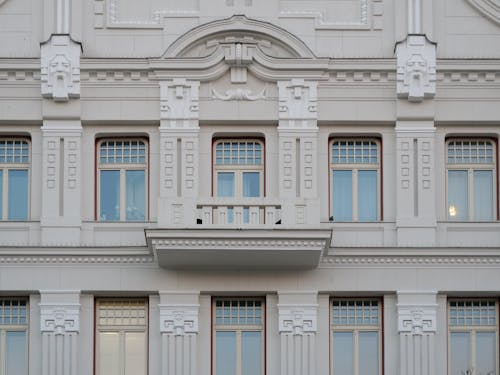 Balcony on Neoclassical Building Facade