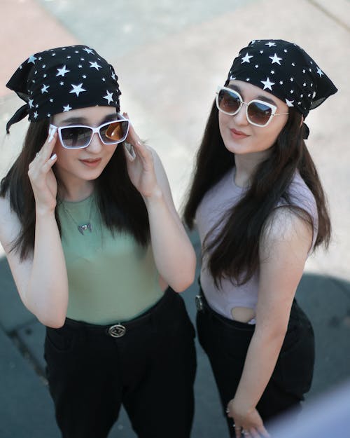 Twins in Sunglasses and Headscarves