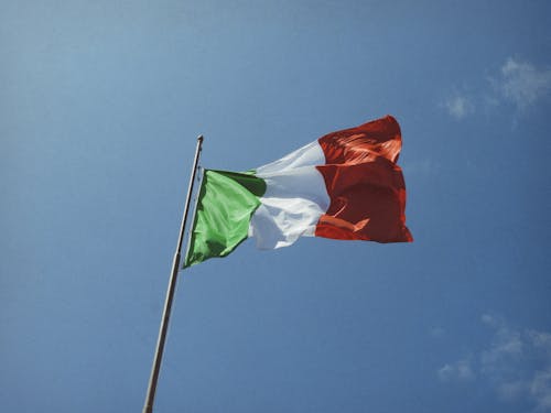 Clear Sky over Italian Flag