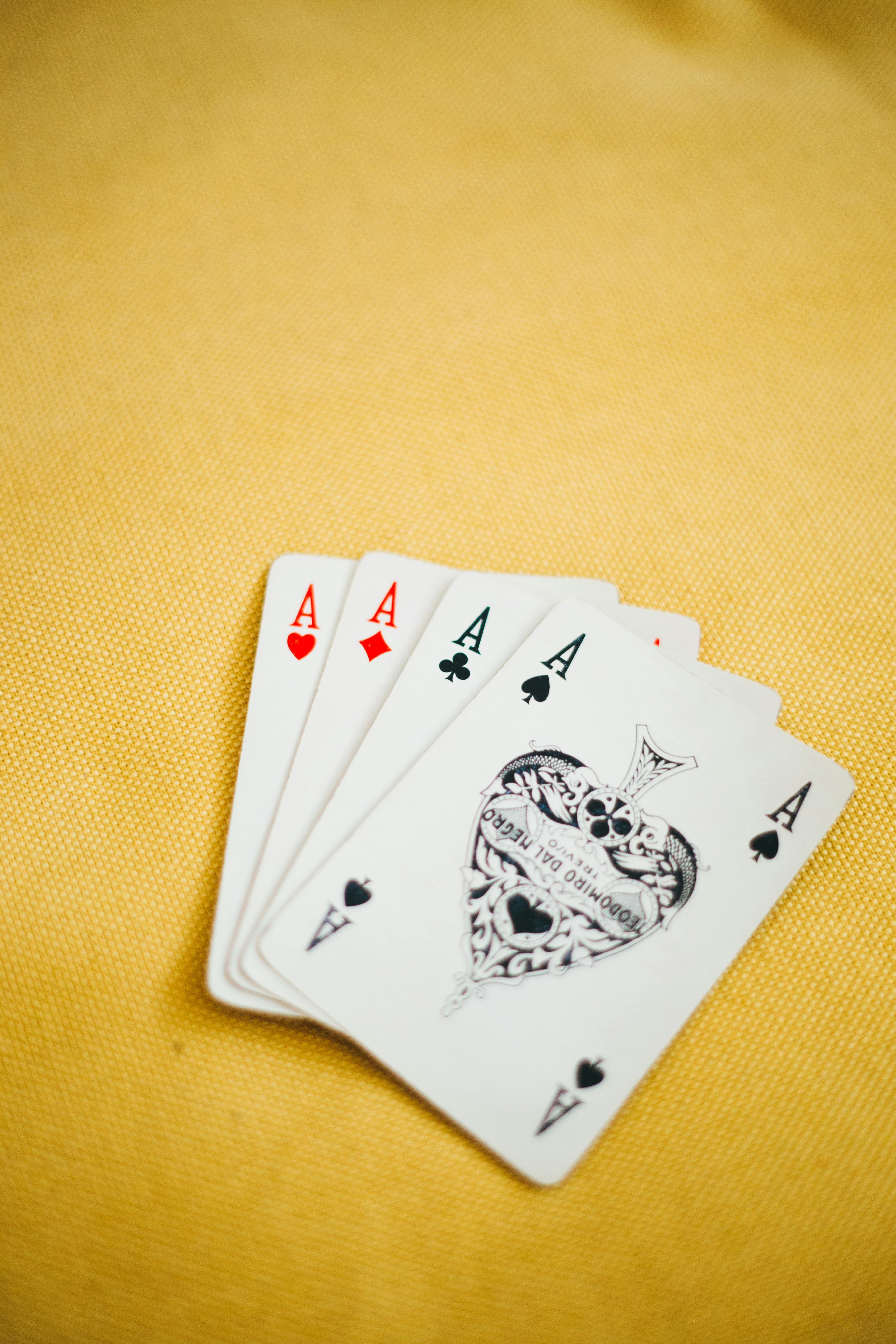 Ace, King, Jack, and King of Hearts Playing Cards · Free Stock Photo