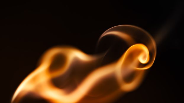 Abstract artistic flame swirls creating a dynamic flow against a dark background.