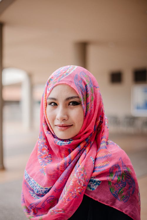 Portrait of Woman in Pink Hijab