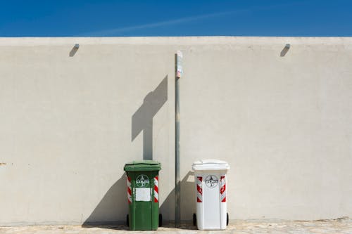 Garbage Bins by Wall