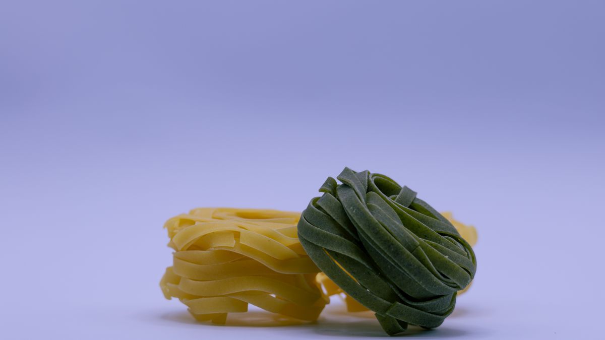 Tagliatelle with cream and spinach