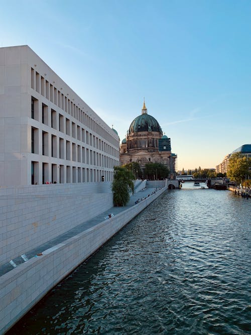Museum and Cathedral on the Bank of the River Spree in Berlin