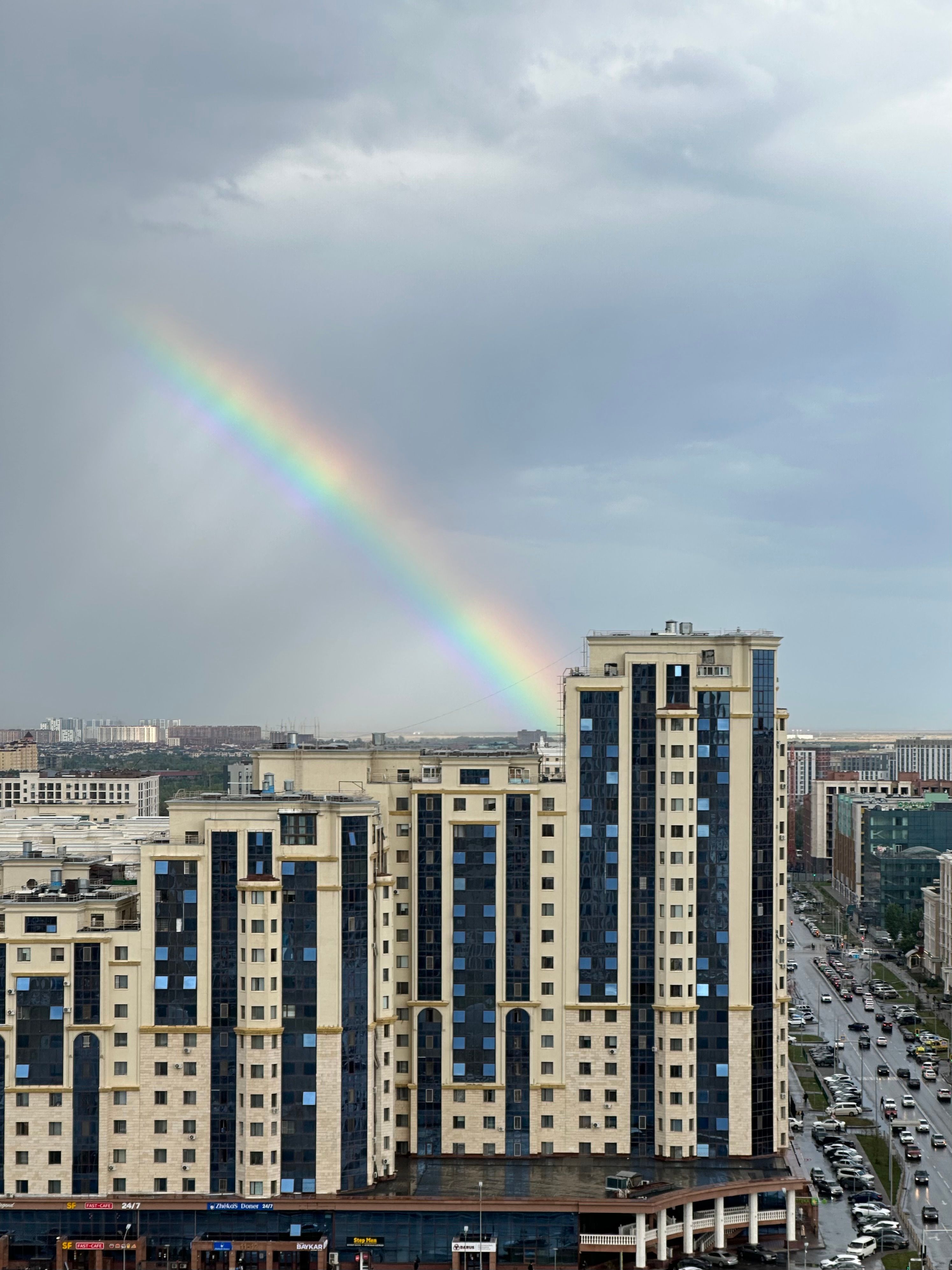 Rainbow over High Rise Residential Buildings in Astana, Kazakhstan ...