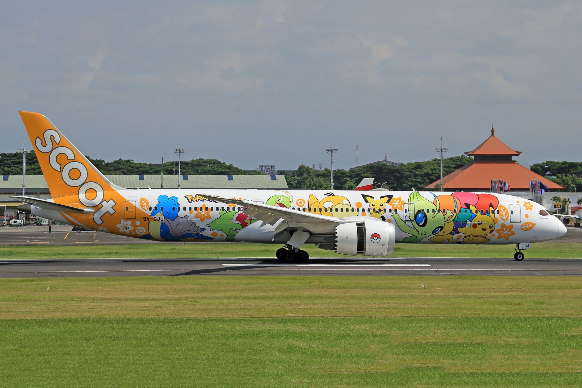 Boeing 787 Passenger Airlpane of Scoot Airline Parked a Airport