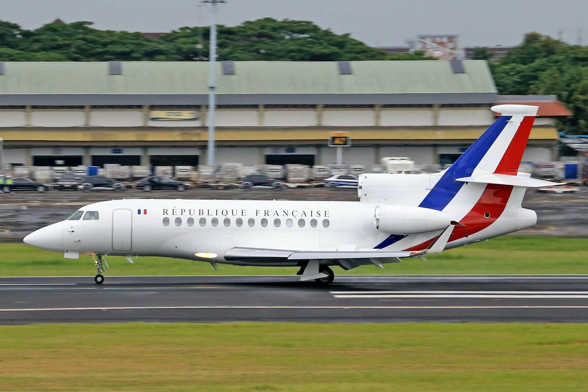 Dassault Falcon 7X Jet Plane of French Air Force Taking Off
