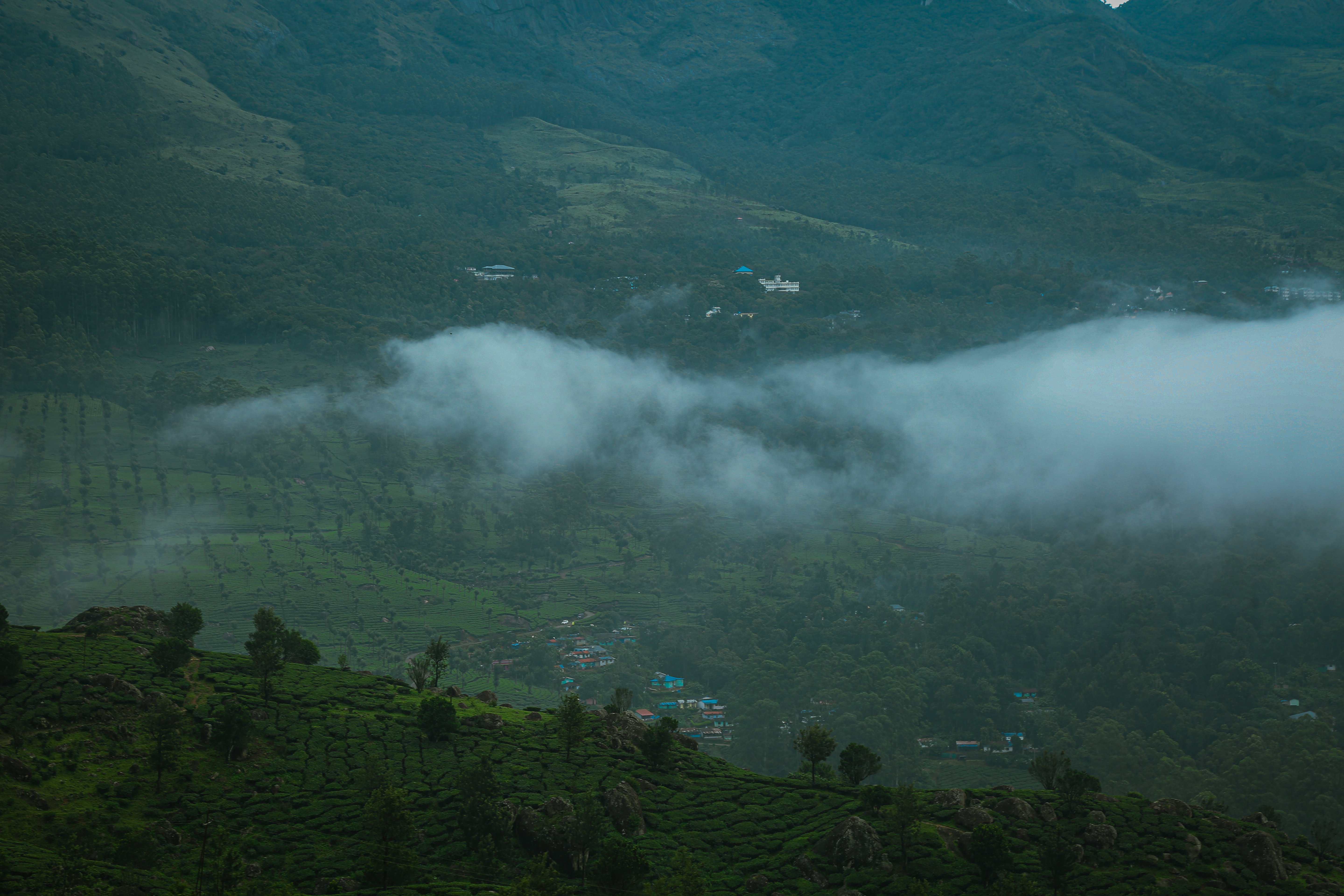 Aerial View of Green Hills and Croplands · Free Stock Photo