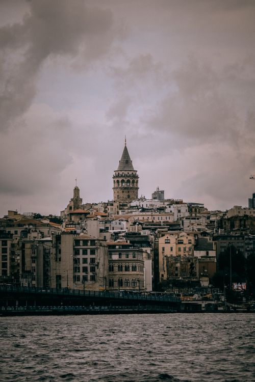 Free A captivating view of Galata Tower amidst the historic skyline of Istanbul, Türkiye. Stock Photo