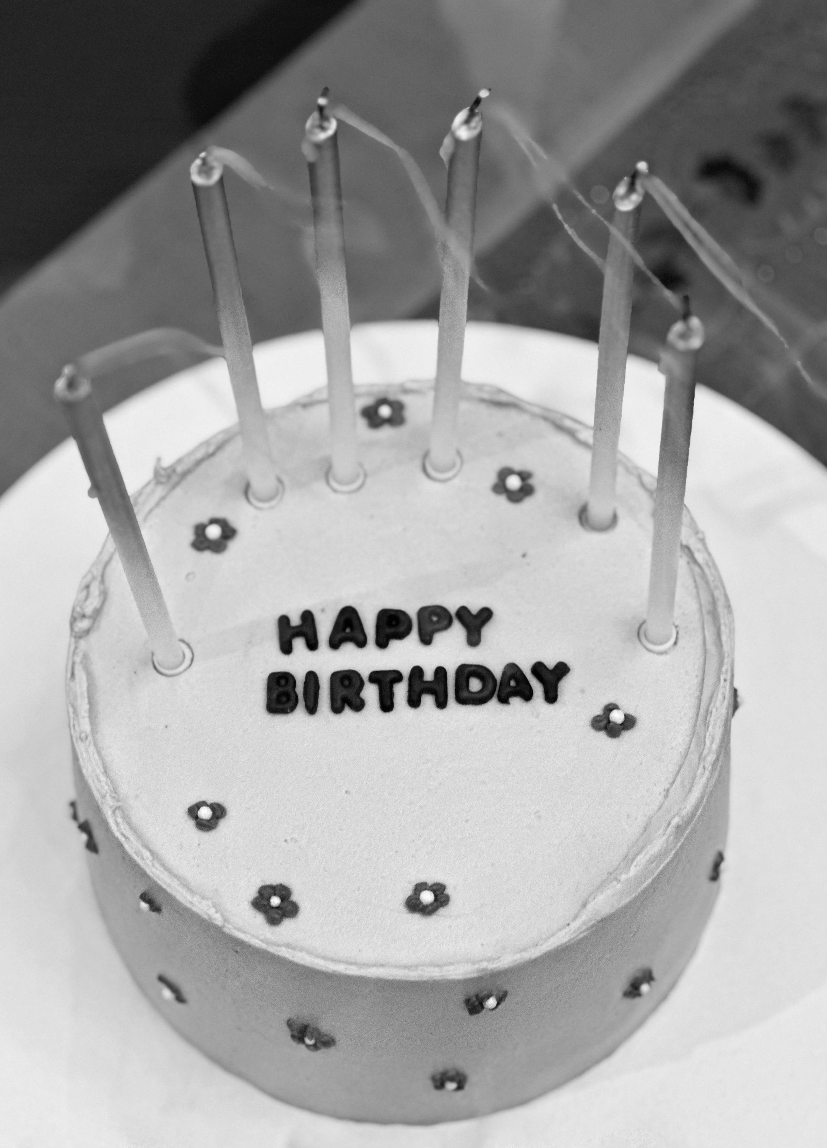 Birthday Cake with Blow Out Candle and Smoke Stock Photo - Image of  rainbow, white: 225130322