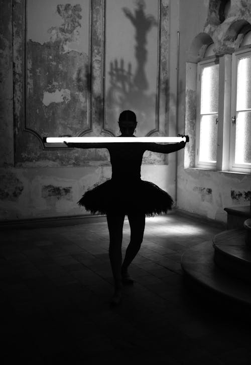Darmowe zdjęcie z galerii z balerina, balet, czarno-biały