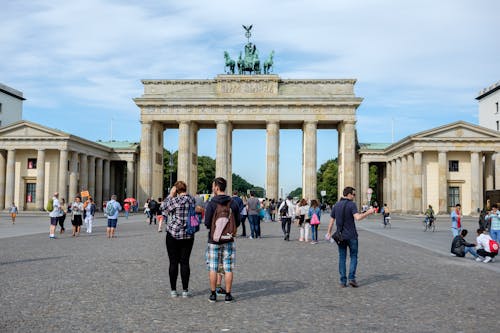 People near Brandenburg Gate in Berlin