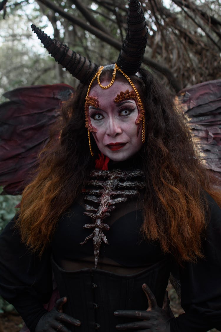 Woman In Devil Costume