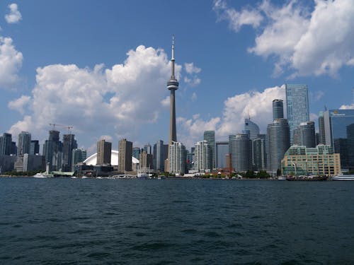 Free Skyscrapers and CN Tower in Toronto, Canada Stock Photo