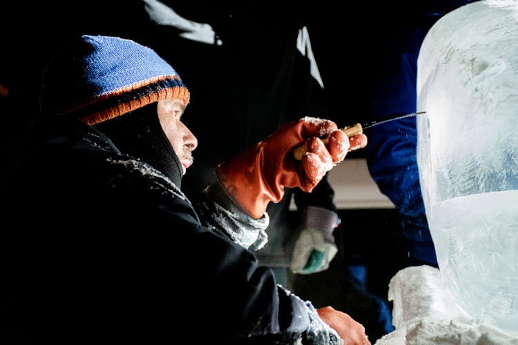 Man Holding Ice Pick