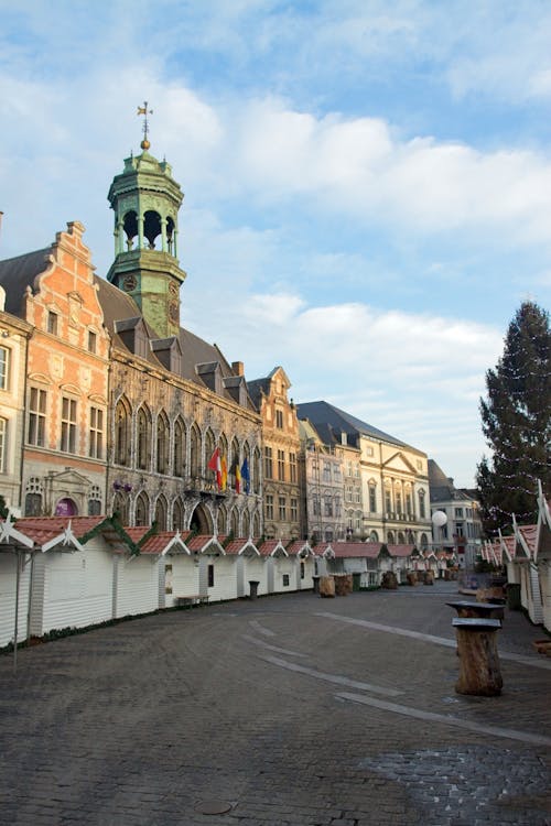 Market Square in Front of Town Hall in Mons Belgium