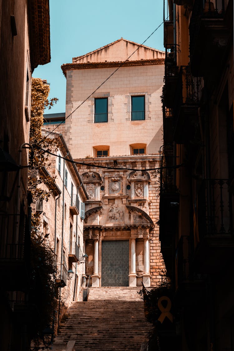 Church In A Narrow Alley In Spain 