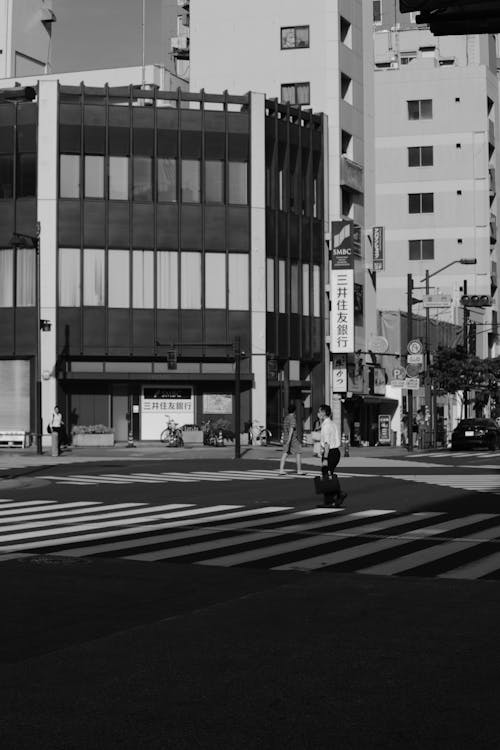 People Crossing Street in Asakusa Ward, Tokyo, Japan
