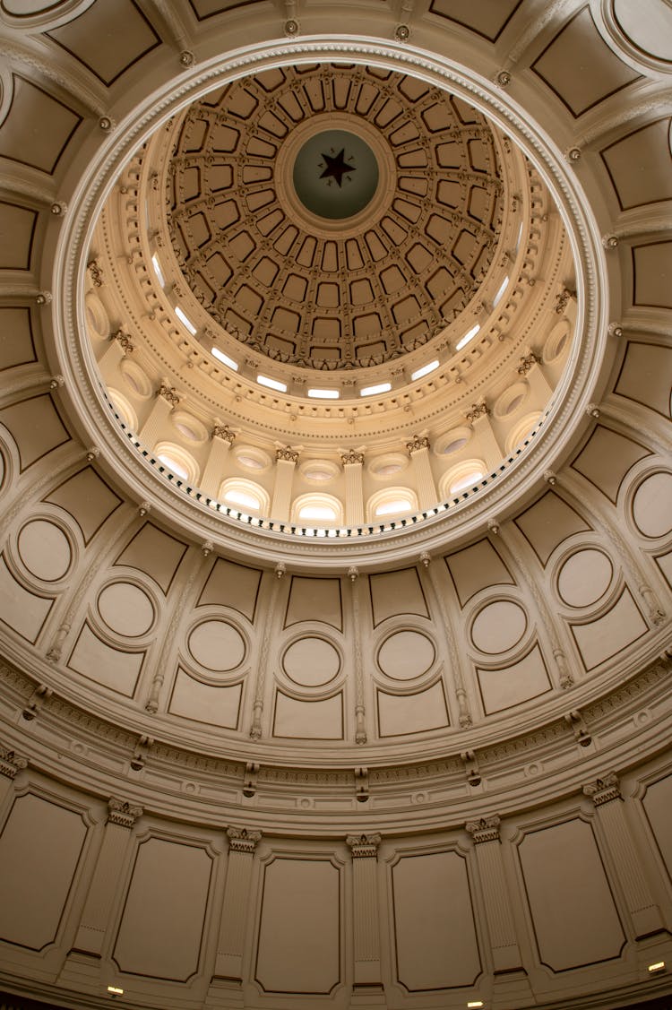 Ceiling Of The Dome In The Interior Of The Texas Capitol, Austin, Texas, USA