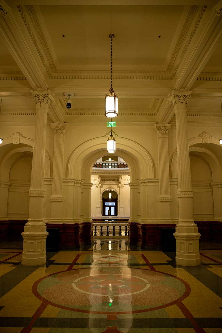 Symmetrical View Of A Palace Hall