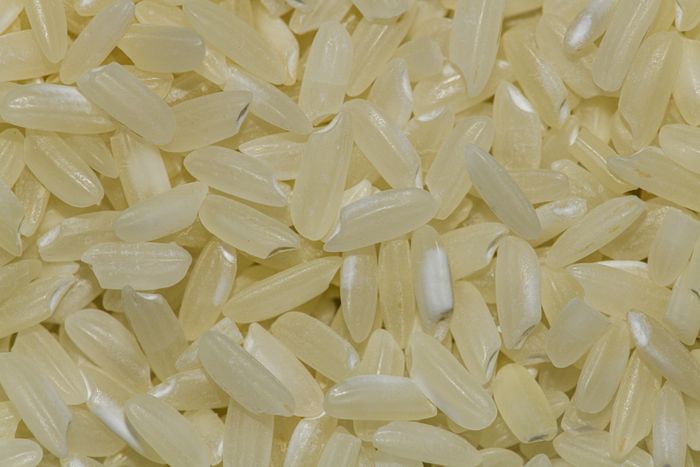 Ponni rice grains close-up