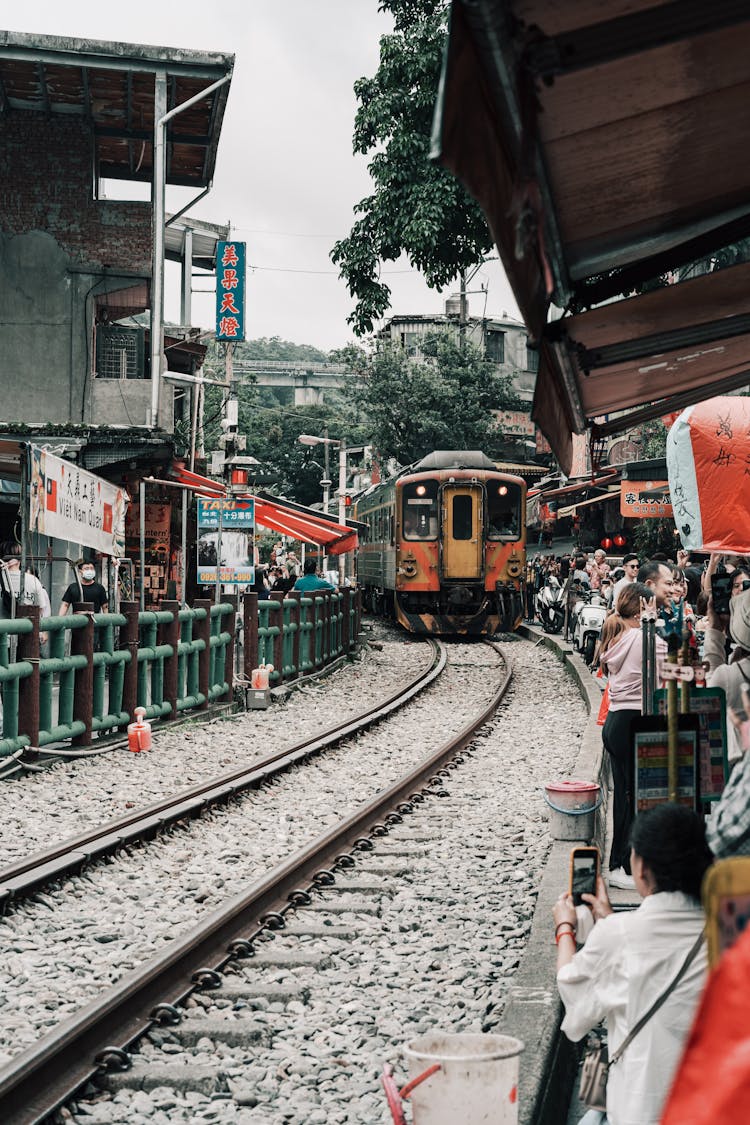 Train At Railway Station