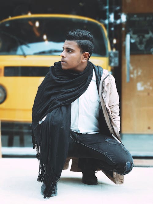 Man Wearing A Scarf