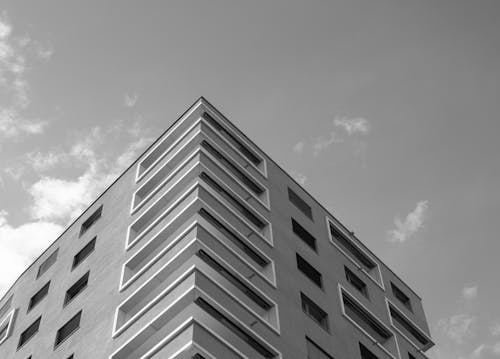 Apartment Building in Black and White 