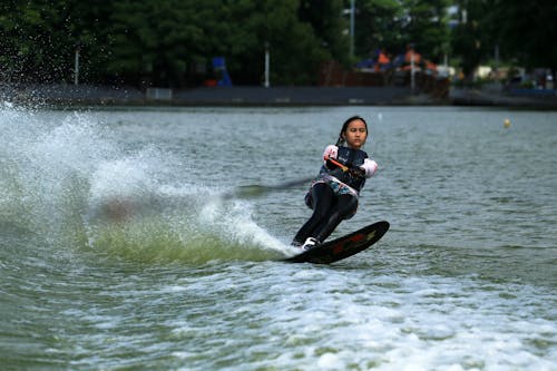 A Girl on a Wakeboard
