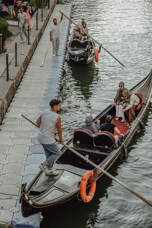Tourists on Gondolas in Marina