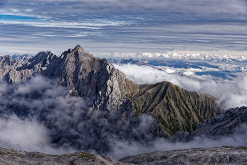 Majestic Mountains in Clouds