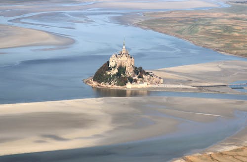 Aerial View of the Mont-Saint-Michel Abbey, Normandy