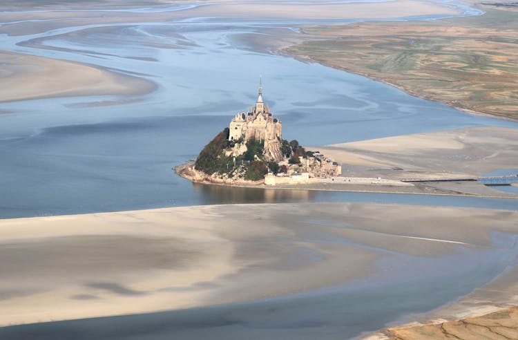 Aerial View Of The Mont-Saint-Michel Abbey, Normandy