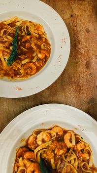 Home Recipe Pasta With Tomato-based Sauce And Seafood