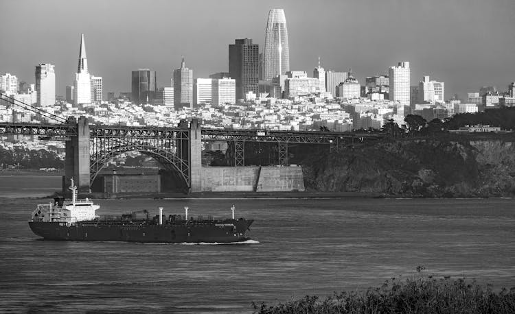 San Francisco Bay Area Skyline With Golden Gate Bridge