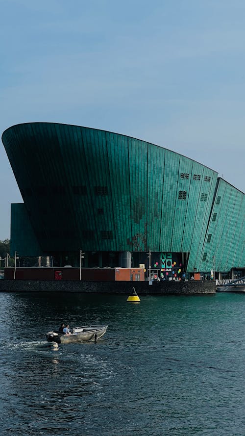 Facade of the NEMO Science Museum in Amsterdam, Netherlands