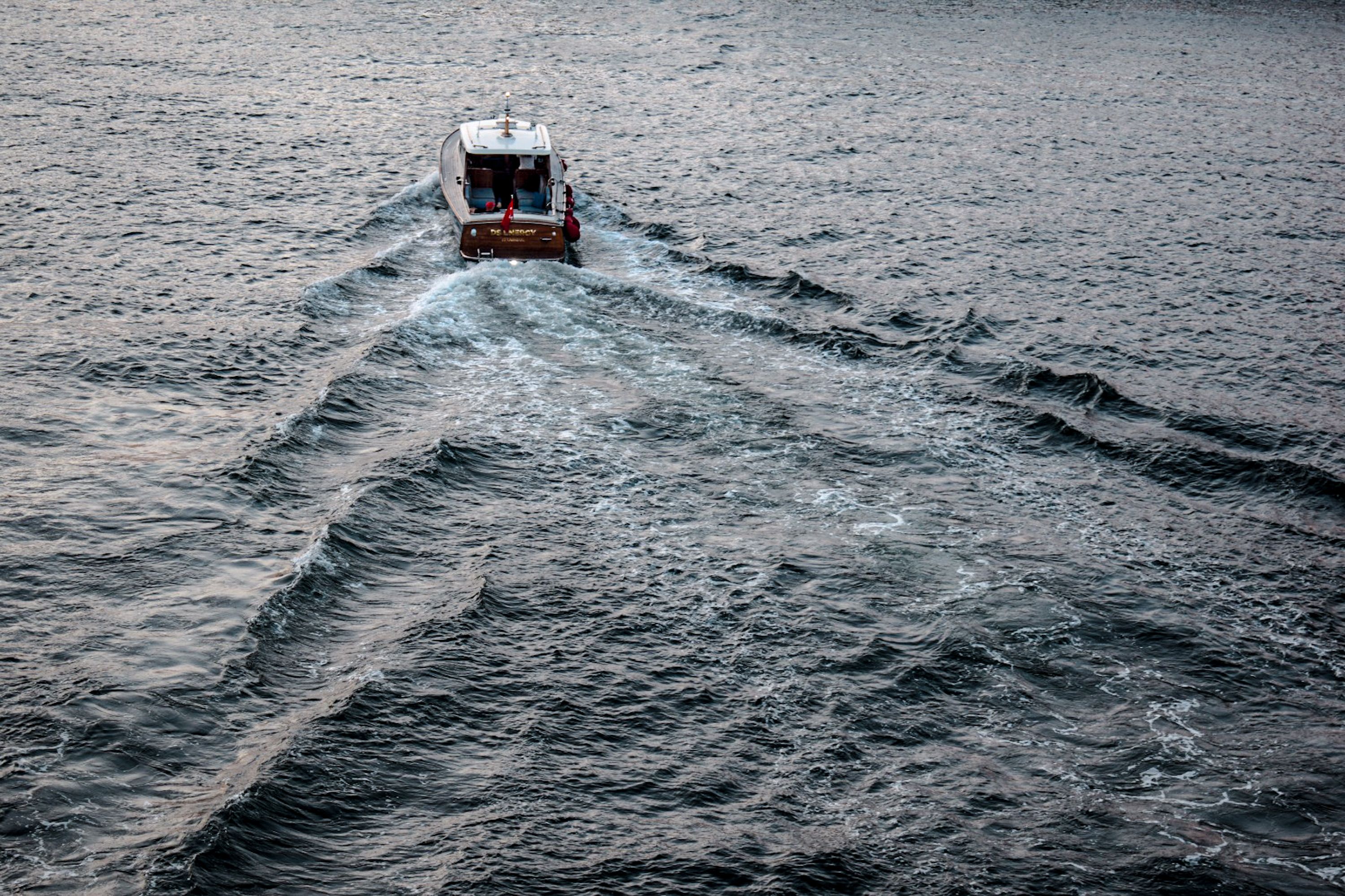 Aerial View of a Motorboat on the Sea · Free Stock Photo